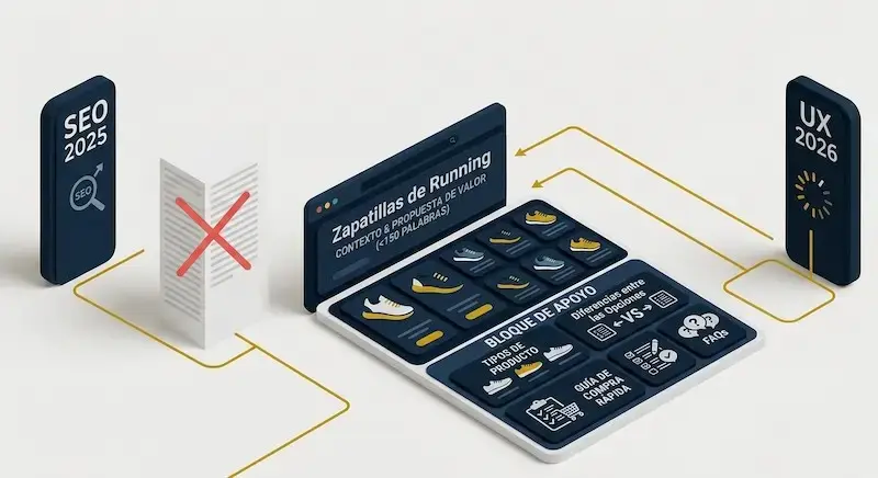 Comparativa entre el SEO tradicional de textos largos y la nueva arquitectura orientada a UX